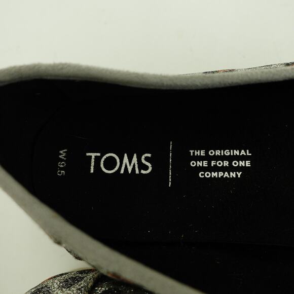 Toms Womens Glitter Cheetah Print Classic Slip-On Shoes Round Toe Gray Size 9.5 - Picture 7 of 7